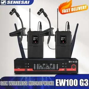 색소폰핀마이크 EW100-G3 EW300-G3 전문 무선 악기 색소폰 마이크 600-699MHz UHF 듀얼 채널 황동 타악기
