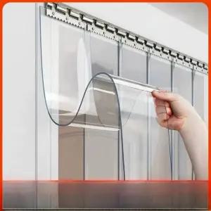 방한커튼 투명 PVC 도어 커튼 방풍 에어컨 차단기 모기 방지 상업용 홈 데코 파티션