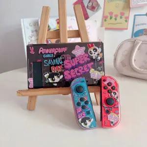 조이콘하우징 Powerpuff Girls PC 닌텐도 스위치 NS OLED 조이 콘 보호용 클리어 스킨 보호 케이스 백 하우