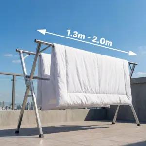 슬러피 튼튼한 이불건조대 접이식 대형 스텐 길이조절 접이식보관