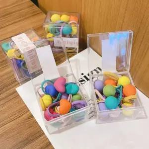 Ludia 컬러 방울 머리끈 헤어끈 10개 세트 방울머리끈 여아머리끈 여아헤어끈