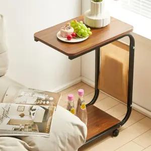 2단 이동식 북 트롤리 사이드 테이블 틈새 미니 선반 침대협탁