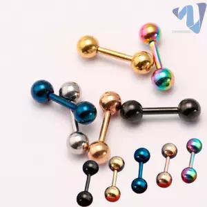 남자 여자 써지컬스틸 아령 볼 귀걸이 피어싱 5mm 한쪽 1P