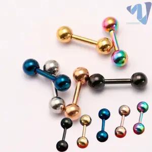 남자 여자 써지컬스틸 아령 볼 귀걸이 피어싱 4mm 한쪽 1P
