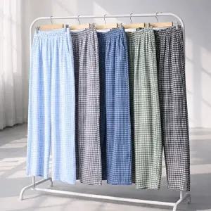 [모든GO]남성 주머니 파자마 긴바지 체크 홈웨어 잠옷바지 편안한 고무줄 팬츠 데일리