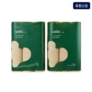 어슬릭 대나무 먼지없는 두루마리휴지 롤 화장지 물에녹는 30m, 30롤, 2팩