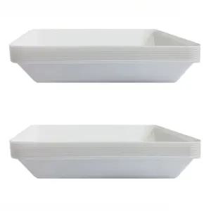 다회용 직사각 접시 19cm 중 20개/급식실/구내/식당/학교/직원/학생/배달/음식점/주방/사무실/탕비실/단체
