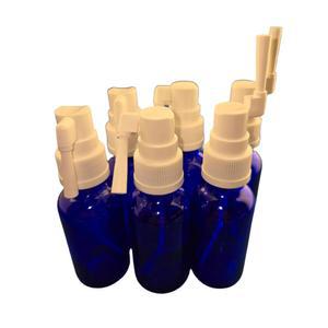 스넛! 포비돈 요오드 PVP-I , 베타딘, 콜로이드 은, 인슐린, 식염수 -6 팩 30ml 1온스 비움용 코발트 유리 경구/스위벨 분무기