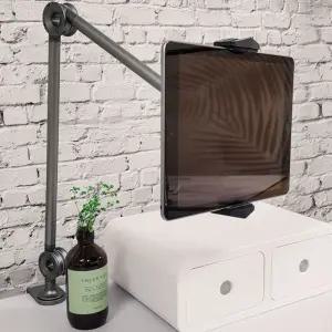 클램프태블릿거치대 대형 알루미늄 암거치대 스탠드 받침대 자바라 책상용 패드 미니패드