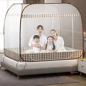 양문형 3인용 모기장 대형 바닥있는 캐노피 원터치식zab437