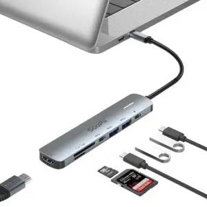 USB멀티허브포트 PD 충전 USB C타입 멀티허브 썬더볼트 100W 7in1 DS71