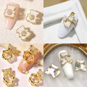 네일아트 명품 쥬얼리 큐빅 곰돌이 지르콘파츠 4종