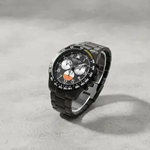 로만손 악티우스 남성 크로노그래프 파일럿 블랙 메탈 시계 RWAMHM2B2028GRGR0