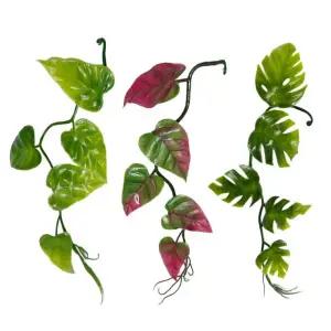 나뭇잎넝쿨 대 크레스티드게코 도마뱀 사육장 꾸미기 인조풀