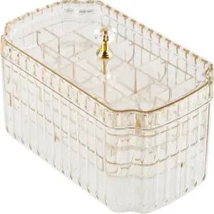 우아한 골드 손잡이가 있는 NiHome 투명 3단 주얼리 정리함 귀걸이 반지 팔찌 및 시계에 다용도로 사용