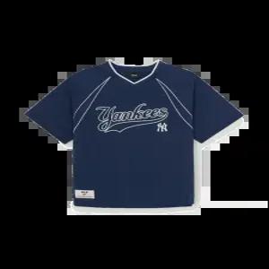 MLB 키즈 스포티브 바시티 우븐 메쉬 배색 티셔츠 뉴욕양키스 NAVY 7ATSV0163 50NYS