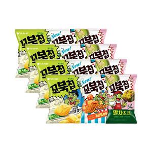오리온 꼬북칩 콘스프 80g+꼬북칩 카라멜팝콘맛 72g+꼬북칩 말차초코맛 M 68g 각 4개 (총 12개)