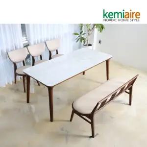 고르도 통세라믹 고무나무원목 6인식탁SET(벤치형) KGN-962B