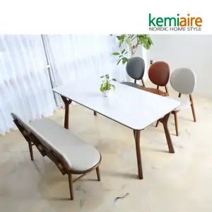 비보르 통세라믹 고무나무원목 6인식탁SET(벤치형) KGN-969B