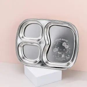 [홈앤키즈]산리오 헬로키티 올스텐 3구 식판 유아 아기 어린이 유치원 어린이집 스텐 접시 단체선물