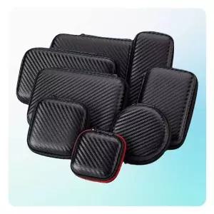 [에이치플러스몰]WL 보관 미니 충전기 파우치 보관함 하드 USB 포켓 카본