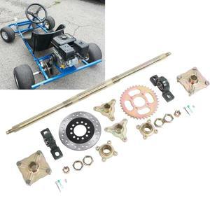 740mm 헤비 듀티 고카트 리어 액슬 키트 브레이크 디스크스프로킷 마운트 포함 50-150CC DIY 개조 ATV쿼드