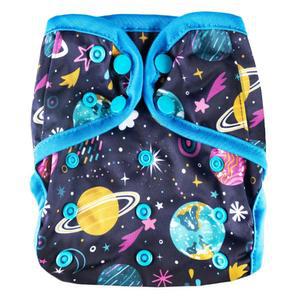 OsoCozy 원 사이즈 재사용 가능한 천 기저귀 커버 - 조절 가능한 스냅 핏 및 더블 레그 거싯 3 6-15 9kg 8-35파운드 및 - 행성 및