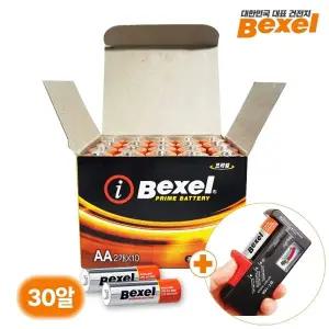 벡셀 도어락 리모컨 프라임 알카라인 건전지 벌크 AA 30알+잔량측정기