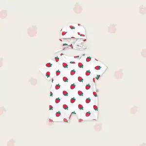 [보리보리/오뜨베베](bebe)스트로베리전신슈트(보넷포함 )