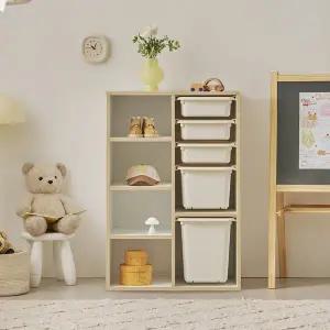 나무뜰 라온 720 교구장 교구정리 오픈형 아기 장난감정리 어린이 선반장 바구니 포함 OWF167C