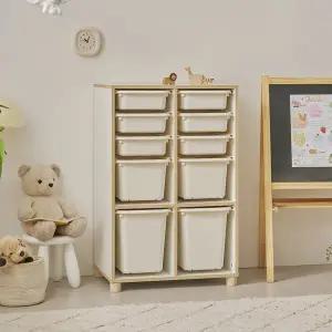 나무뜰 라온 720 바구니장 아기 장난감정리 어린이 교구장 바구니 포함 (다리형) OWF179C