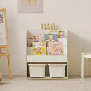나무뜰 라온 700 전면책장 수납책장 교구장 오픈형 유아 수납장 책장 바구니 포함 OWF170C