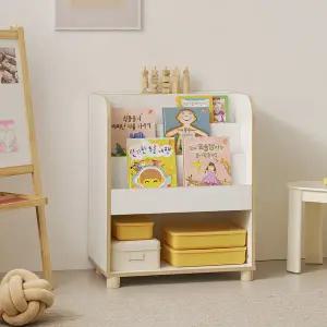 나무뜰 라온 700 전면책장 수납책장 교구장 오픈형 유아 수납장 책장 바구니 포함 (다리형) OWF183C