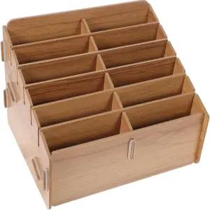 트레이딩 카드용 매직룰루 멀티 그리드 분류기 박스 휴대용 12칸 게임 보관 정리함 나무 케이스 포함