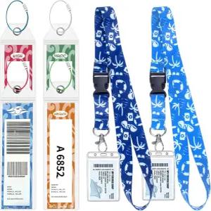 DCL 크루즈 수하물 태그 홀더 및 랜야드 꿈 환상 마법 경이로움 소원 보물을 위한 지퍼 씰 클리어 2개 4개