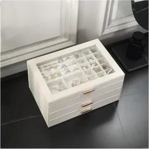 JSEIAJB 주얼리 정리함 전시 여행용 케이스 박스 휴대용 PU 보관