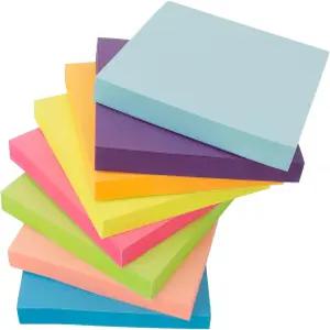 누오조드키 스티커 메모 2x2 인치 100 장/패드 컬러풀 셀프 스틱 가정용 노트북 슈퍼 전원 학용품 및