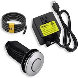 쓰레기 처리용 BESTILL 싱크탑 에어 스위치 키트 스테인리스 스틸 브러시드 니켈 3.6 롱 푸시 버튼 UL