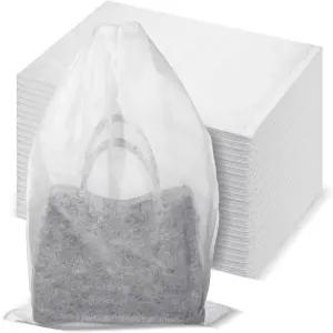 신발 핸드백 여행용 보관용 흰색 먼지 봉투 100개 부직포 옷장 부츠 액세서리용 휴대용 정리함