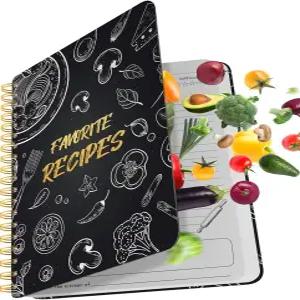 나만의 레시피를 쓰고 보존할 수 있는 GizcPxy 빈 노트 페이지 나선형 하드커버 160개의 보유 개인 주방