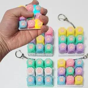 혼합 LED 불빛 고양이발 9구 냥발 키캡키링 딸깍이 키보드 클리커 키꾸 백참