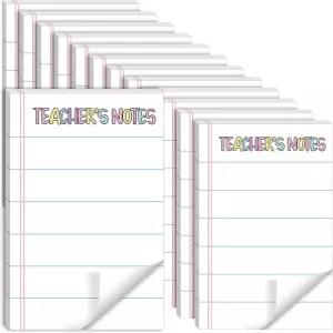 틴레이드 12 패드 교사 메모장 세트 스티커 메모 4 x6 플래너 줄이 있는 페이지 감사 선물 30장/패드화이트