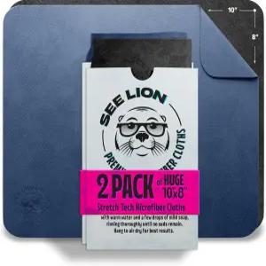 셀헬멧 라이온 스와이프 보기 극세사 렌즈 클리닝 천 안경 스크린 초연질 재사용 가능한 물티슈블랙/네이비