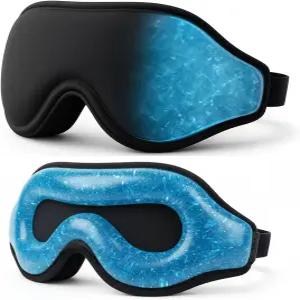 쿨링 젤이 포함된 3D 무압 수면 마스크 부어오른 눈 편두통 및 건조한 위한 100 블랙아웃 커버 깊은 휴식을