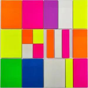 책용 투명 스티커 메모 950장 반투명 세트 컬러풀 클리어 다양한 크기의 19 패드7가지 색상