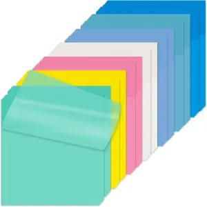 닥실로니즈 투명 스티커 메모 세트 14팩 클리어 3x3인치 쓰기 가능한 반투명 패드 700매14 컬러풀