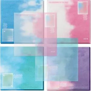 BAYTORY 200Pcs 글리터 스티커 메모 투명하고 3 x 인치 셀프 패드 사무실 가정용품멀티컬러을 위한 접착