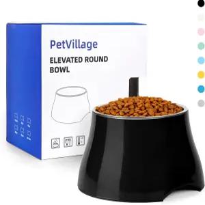 펫빌리지 개 볼 콘 친화적인 논 슬립 싱글 스테인리스 스틸 내부 작은 개용 스패니얼 기른 긴 귀 대용량