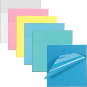 400장의 밝은 색상 투명 스티커 메모 3 x 인치 통해 볼 수 있습니다 자체 접착식 반투명 방수 패드 독서용