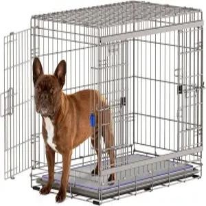 36인치 슬라이딩 도어 개 상자 중형견을 위한 튼튼한 접이식 부드러운 매트가 있는 더블 메탈 사육장 누수